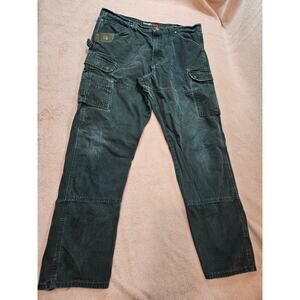 Wrangler Riggs Thrashed/Farm Worn Workwear Cargo Pants 38x34 Black Ripstop